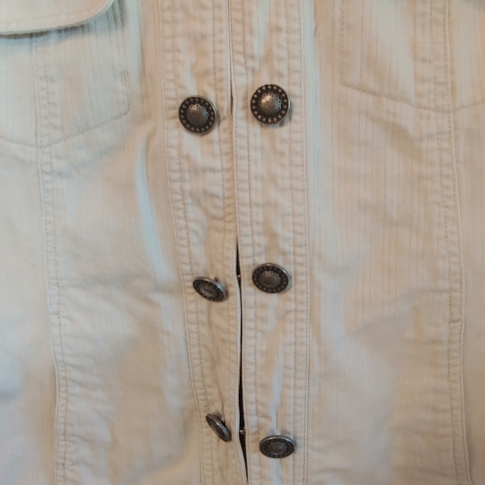 LAL (Live A Little) Cream and Grey Striped Jacket - Picture 4 of 10
